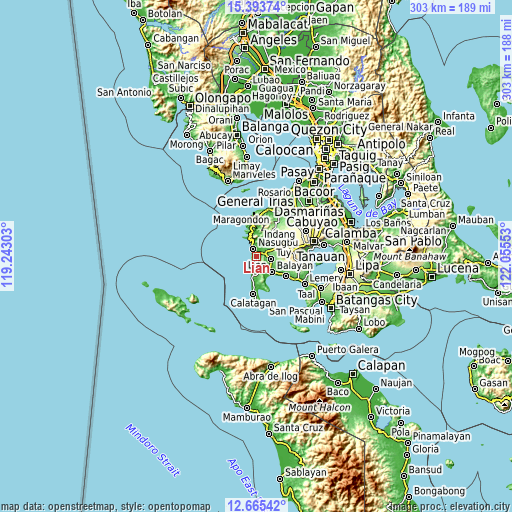 Topographic map of Lian