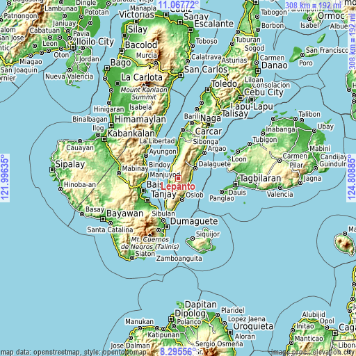 Topographic map of Lepanto