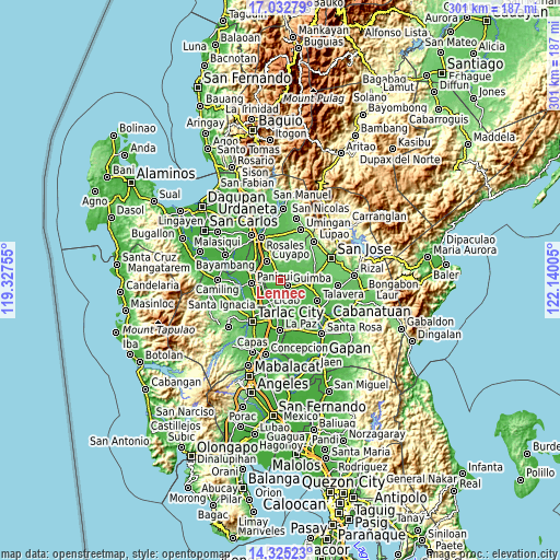 Topographic map of Lennec