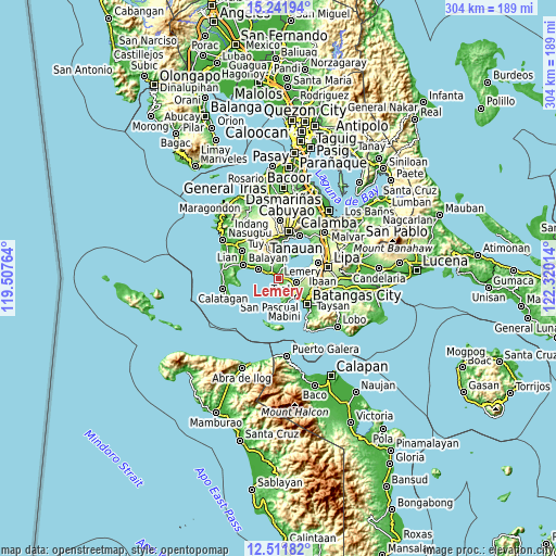 Topographic map of Lemery