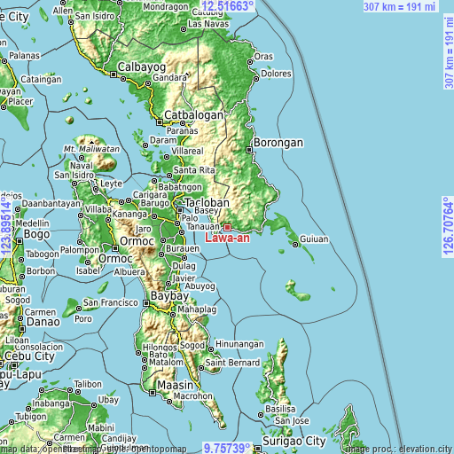 Topographic map of Lawa-an