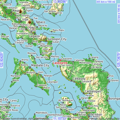 Topographic map of Lavezares