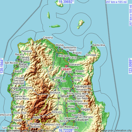 Topographic map of Lasam