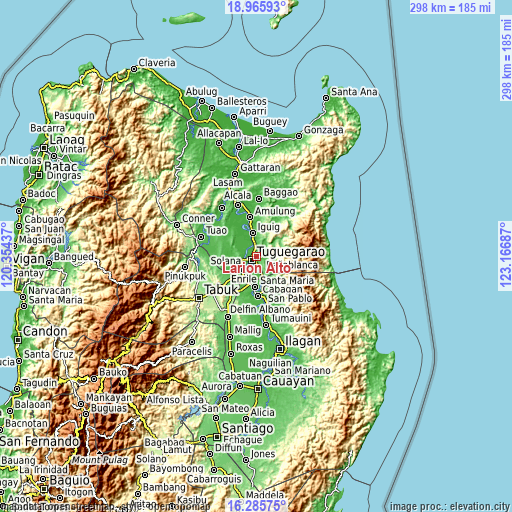 Topographic map of Larion Alto