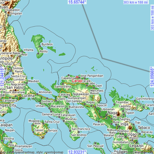 Topographic map of Larap