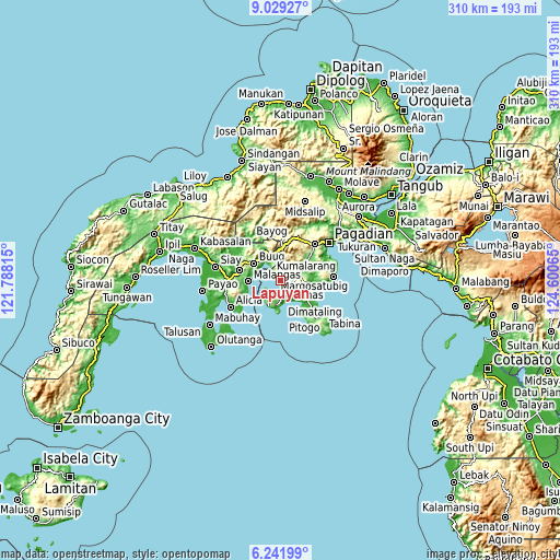 Topographic map of Lapuyan