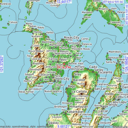 Topographic map of De la Paz