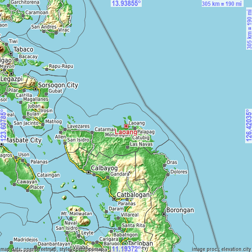 Topographic map of Laoang