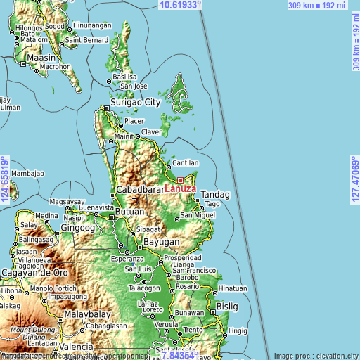 Topographic map of Lanuza