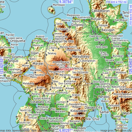 Topographic map of Lantapan