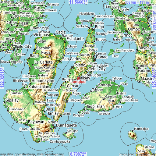 Topographic map of Langtad