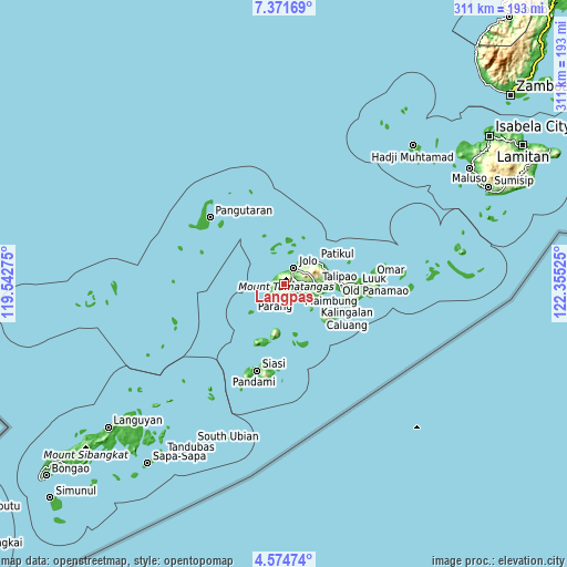 Topographic map of Langpas