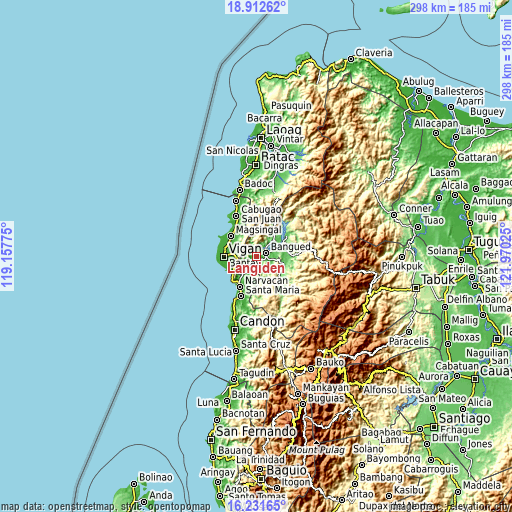 Topographic map of Langiden