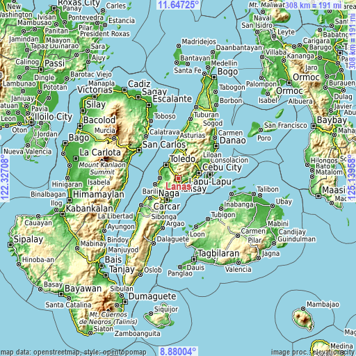 Topographic map of Lanas