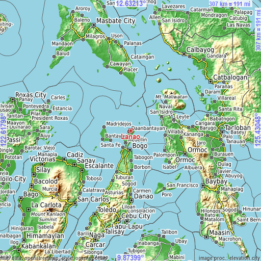 Topographic map of Lanao