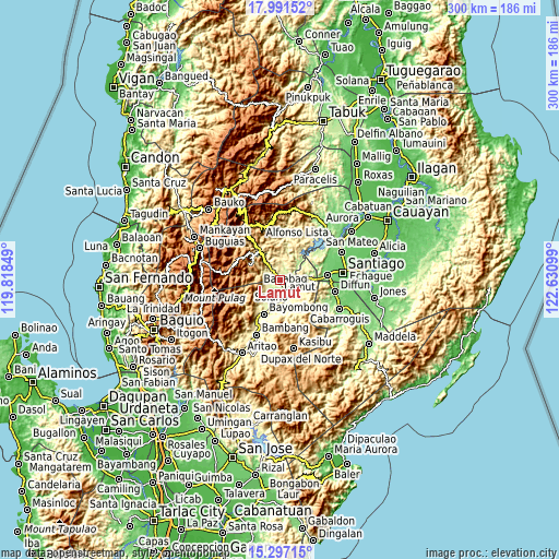 Topographic map of Lamut