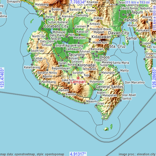 Topographic map of Lampari