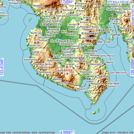 Topographic map of Lamba