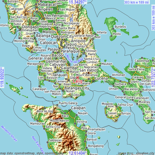 Topographic map of Lalig