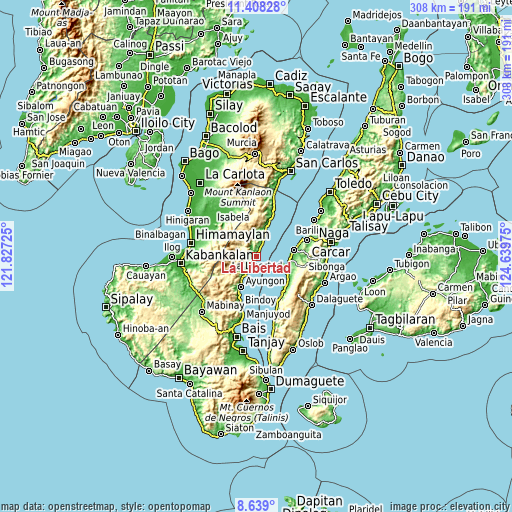 Topographic map of La Libertad