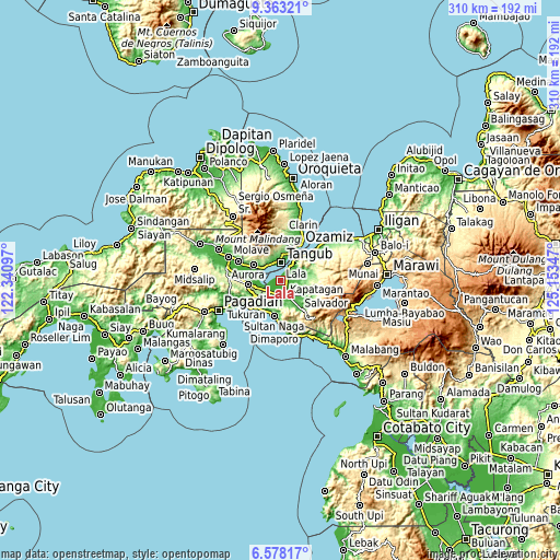 Topographic map of Lala