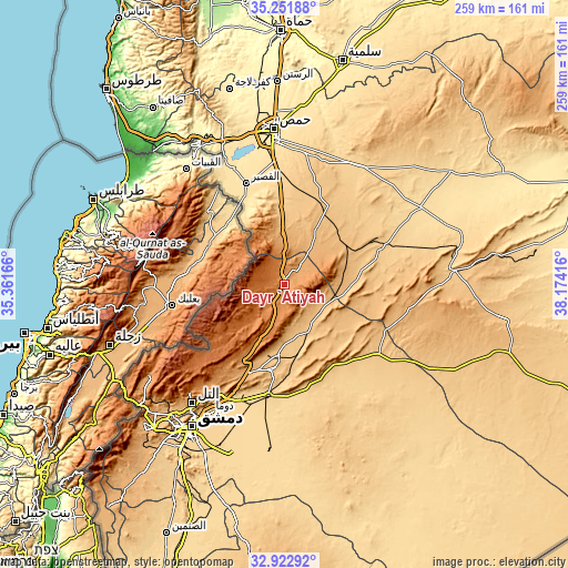 Topographic map of Dayr ‘Aţīyah