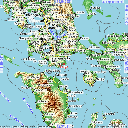 Topographic map of Laiya