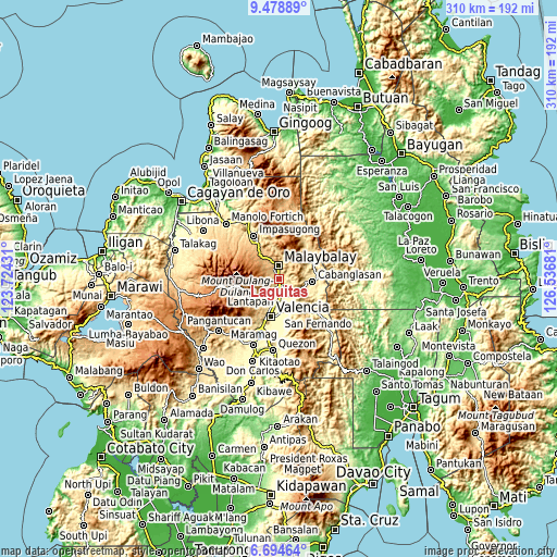 Topographic map of Laguitas