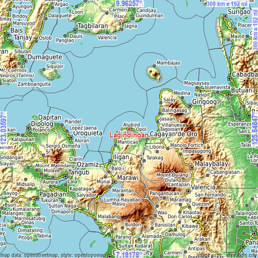 Topographic map of Lagindingan