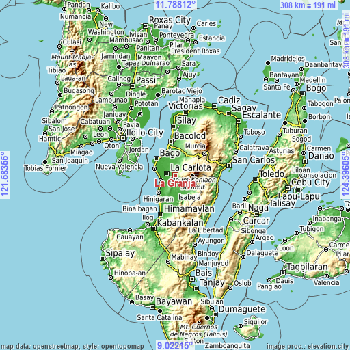 Topographic map of La Granja