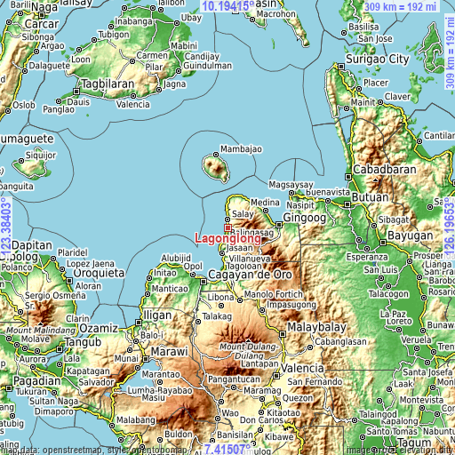 Topographic map of Lagonglong