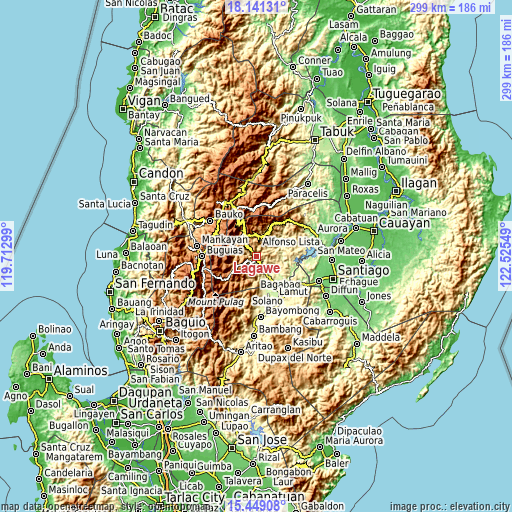 Topographic map of Lagawe