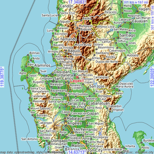 Topographic map of Lagasit