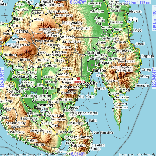 Topographic map of Lacson