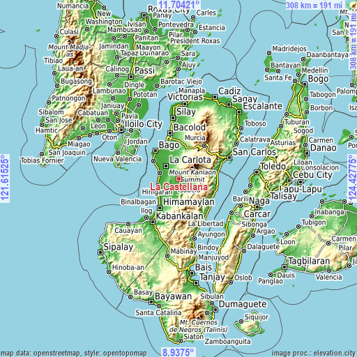 Topographic map of La Castellana