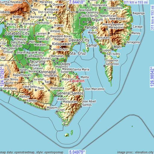 Topographic map of Lacaron