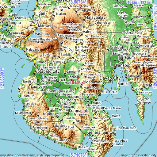 Topographic map of Labu-o