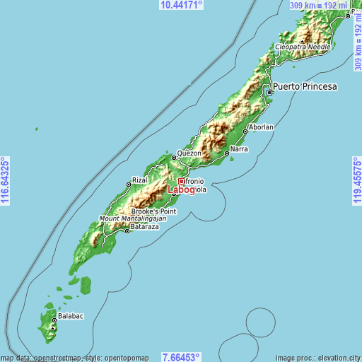Topographic map of Labog
