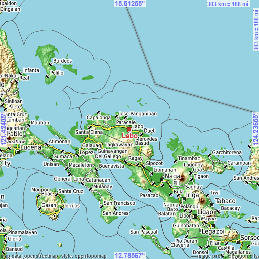 Topographic map of Labo