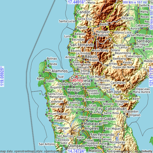 Topographic map of Labney