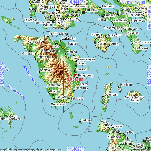 Topographic map of Labasan