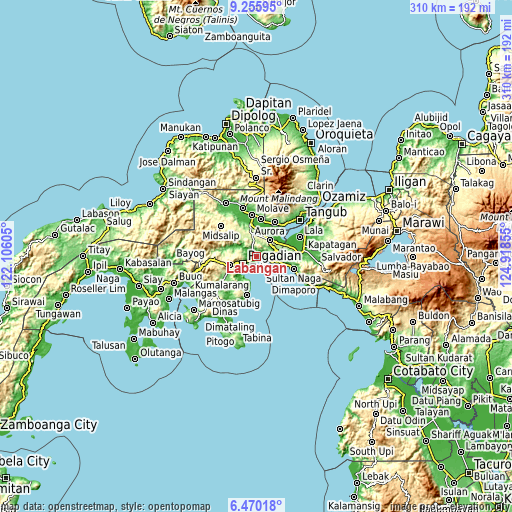 Topographic map of Labangan