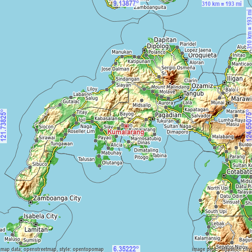 Topographic map of Kumalarang