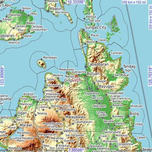 Topographic map of Culit