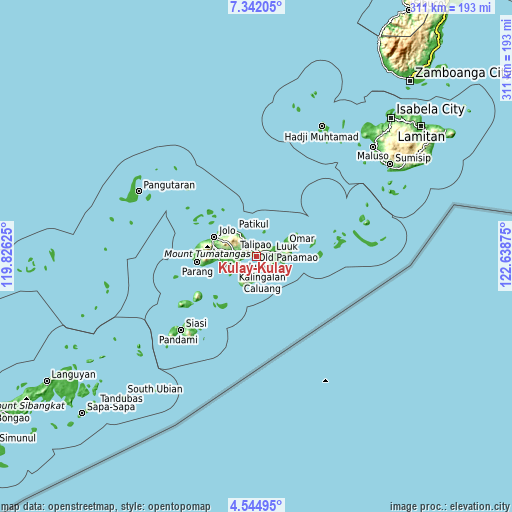 Topographic map of Kulay-Kulay