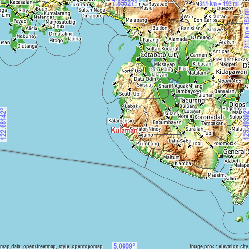 Topographic map of Kulaman