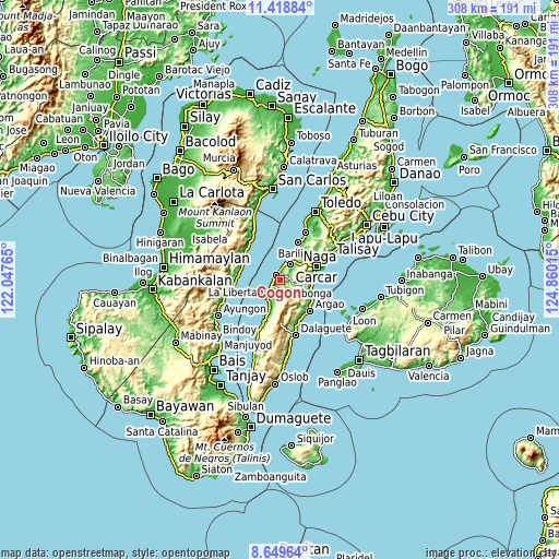 Topographic map of Cogon