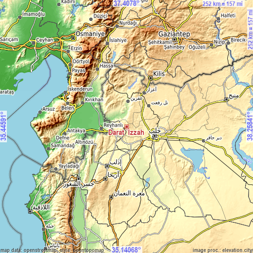 Topographic map of Dārat ‘Izzah