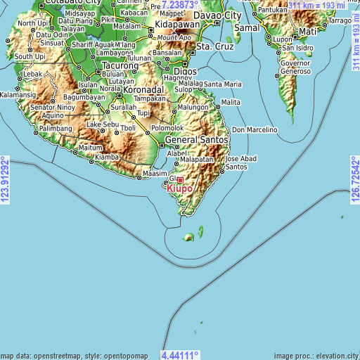 Topographic map of Kiupo