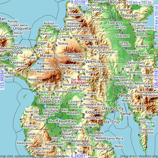 Topographic map of Kitaotao